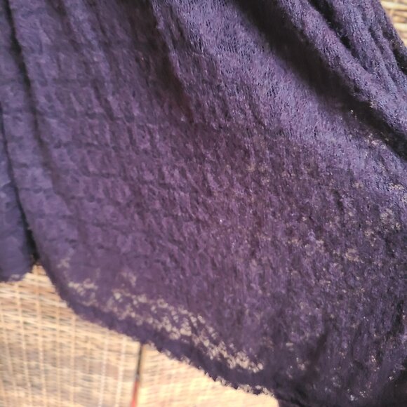 Free People Dress Dark Brown 2 Layer SZ M Dolman Sleeve Drawstring Tassels Urban - Picture 6 of 11